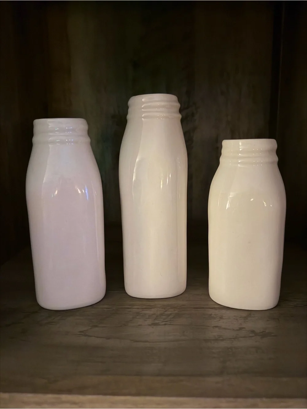 Rae Dunn Ceramic 'HOME' & 'SWEET' Milk Bottle Vases Set